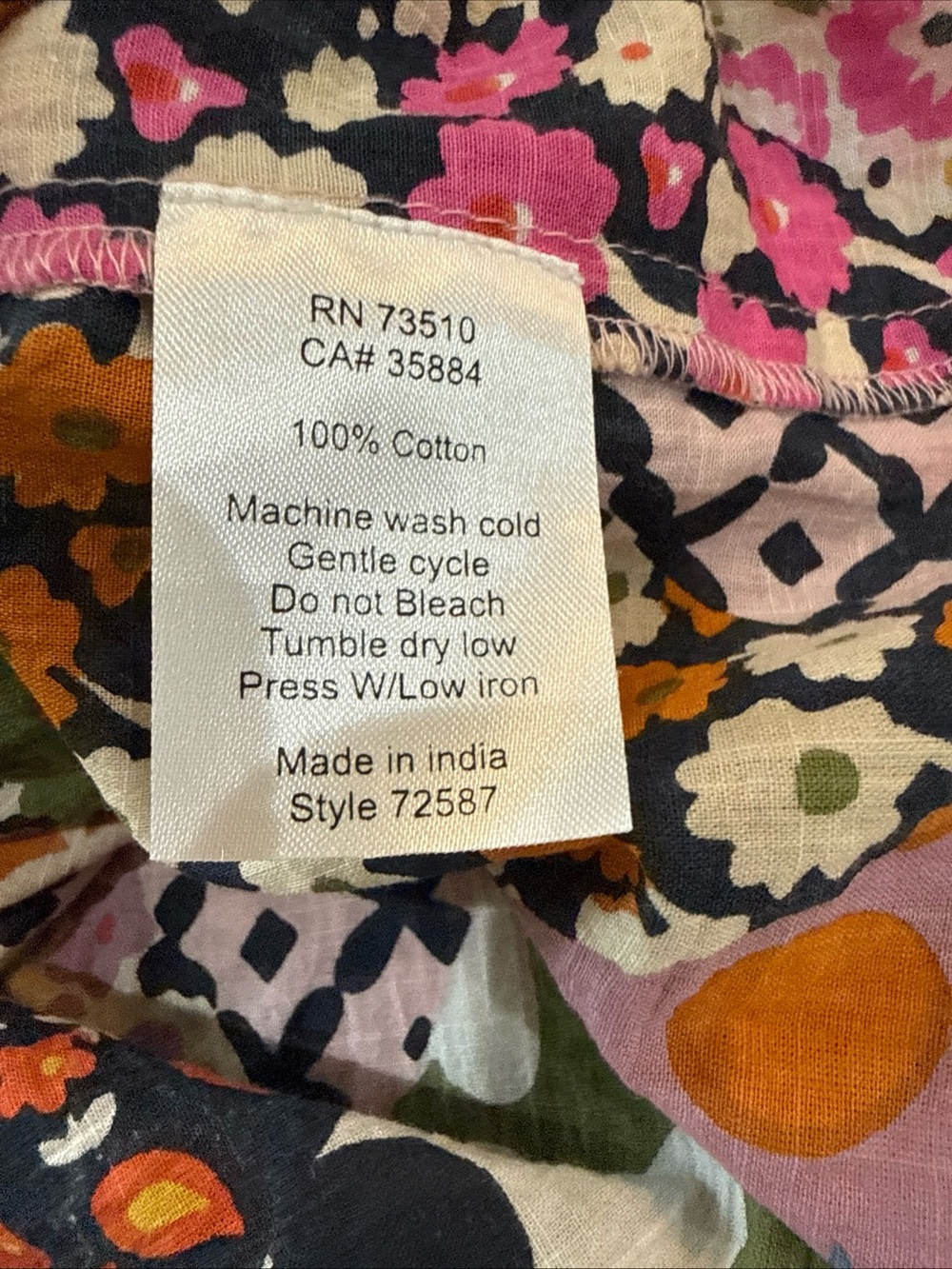Uncle Frank 72587 Patched Up Maxi Dress Medium Cotton Multicolor Short Sleeve - Picture 7 of 7